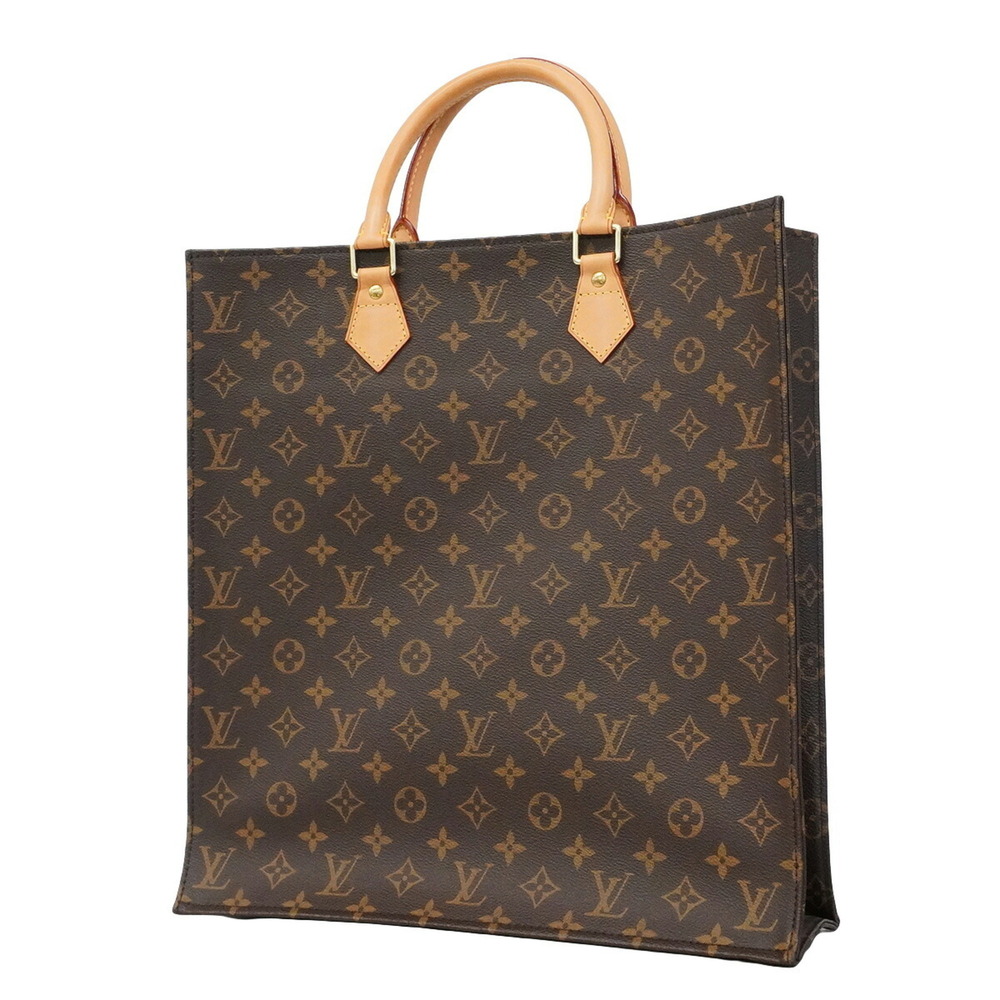 Louis Vuitton Monogram Sac Plat Tote Bag M51140 Brown Women's